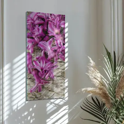 Decoratieve glazen klok verticaal Bloemen