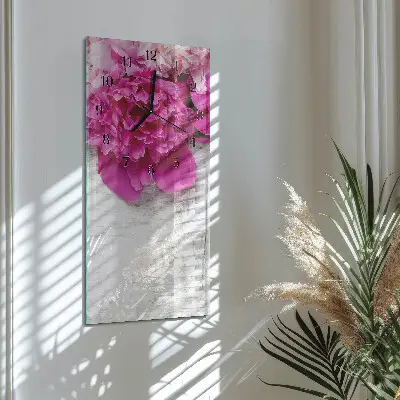 Rechthoekige glas klok verticaal Pioen