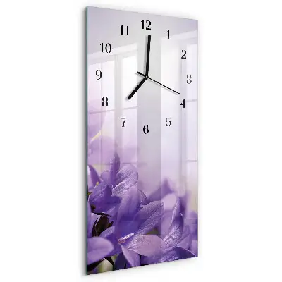 Verticale moderne glazen wandklok Bloem