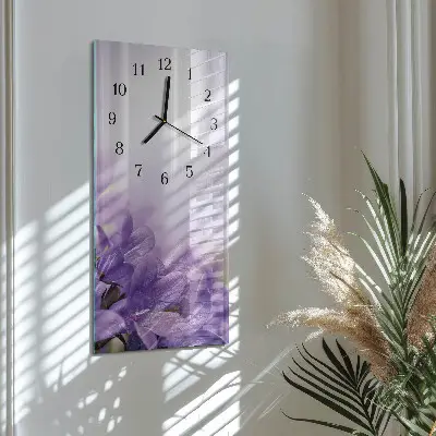 Verticale moderne glazen wandklok Bloem
