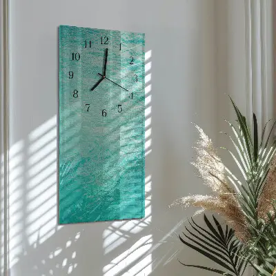 Verticale rechthoekige glazen wandklok Water