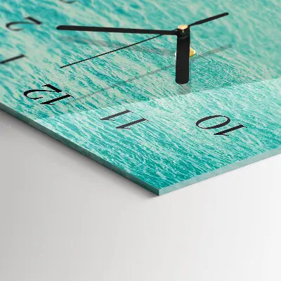 Verticale rechthoekige glazen wandklok Water