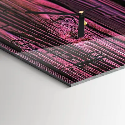 Verticale moderne glazen wandklok Houten panelen