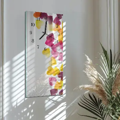 Rechthoekige glas klok verticaal Kleurrijke harten