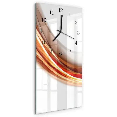Verticale rechthoekige glazen wandklok Abstracte lijnen