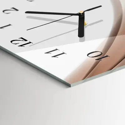 Verticale rechthoekige glazen wandklok Abstracte lijnen