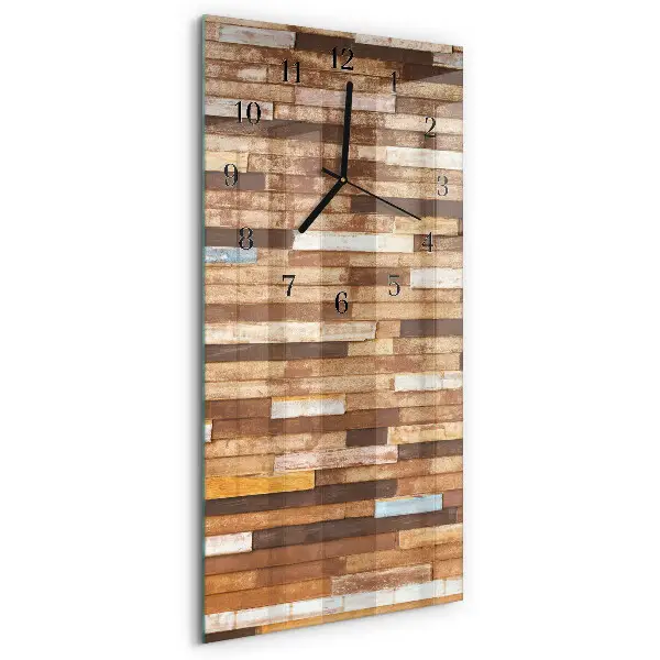 Verticale moderne glazen wandklok Bouwblokken