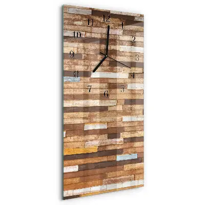 Verticale moderne glazen wandklok Bouwblokken