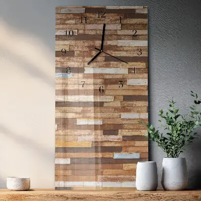 Verticale moderne glazen wandklok Bouwblokken