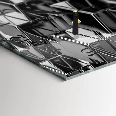 Glazen klok verticaal Metalen kubussen