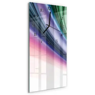 Verticale moderne glazen wandklok Abstracte lijnen