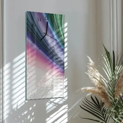 Verticale moderne glazen wandklok Abstracte lijnen