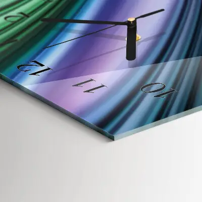 Verticale moderne glazen wandklok Abstracte lijnen