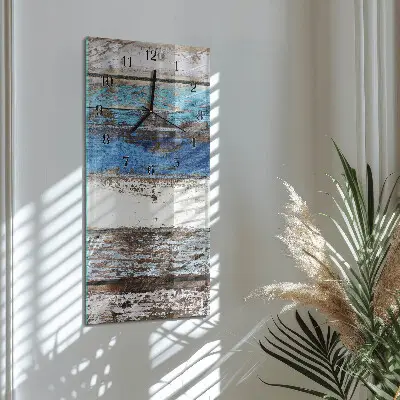 Verticale rechthoekige glazen wandklok Vloer