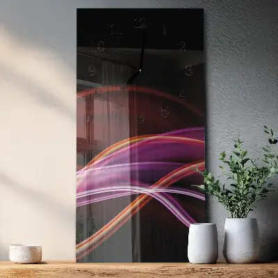 Verticale rechthoekige glazen wandklok Abstracte kunst