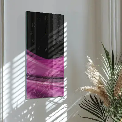 Rechthoekige glas klok verticaal Abstracte lijnen