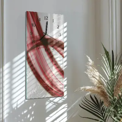 Rechthoekige glas klok verticaal Abstracte lijnen