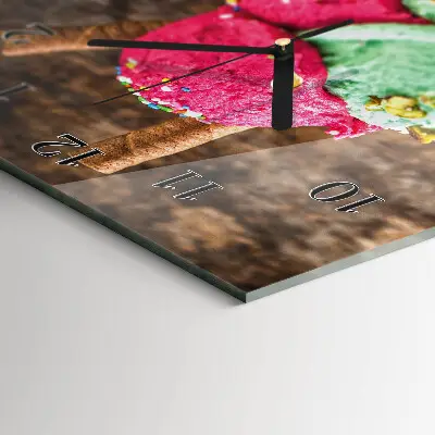 Verticale moderne glazen wandklok Ijs