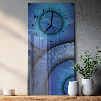 Verticale moderne glazen wandklok De kunst van wielen