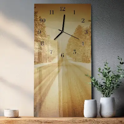 Verticale moderne glazen wandklok Ver