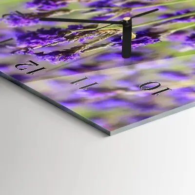 Verticale moderne glazen wandklok Lavendel