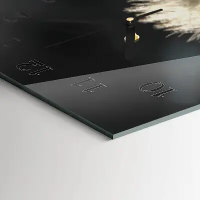 Verticale moderne glazen wandklok Mariadistel