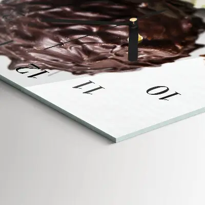 Verticale rechthoekige glazen wandklok Parels