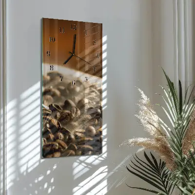 Decoratieve glazen klok verticaal Koffiebonen