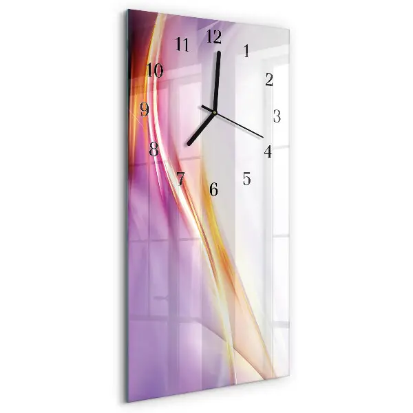 Verticale moderne glazen wandklok Abstractie