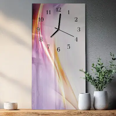 Verticale moderne glazen wandklok Abstractie