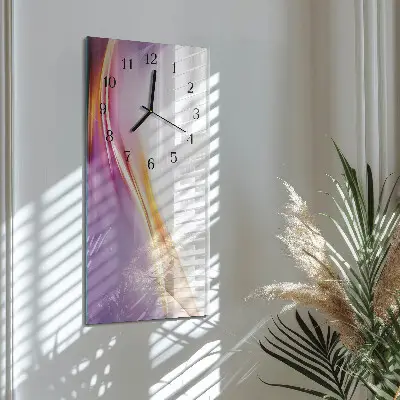 Verticale moderne glazen wandklok Abstractie