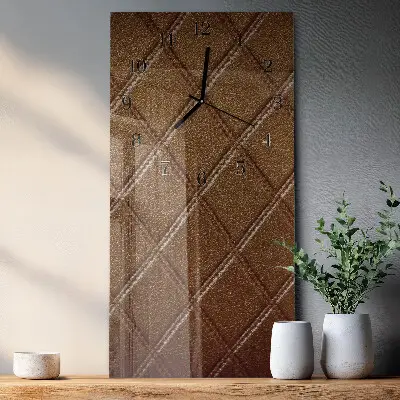 Verticale rechthoekige glazen wandklok Diamanten