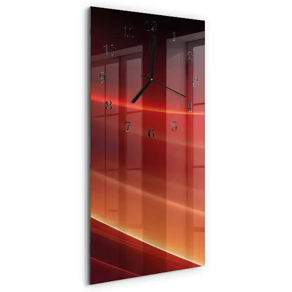 Verticale rechthoekige glazen wandklok Abstractie