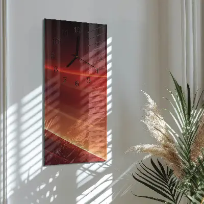 Verticale rechthoekige glazen wandklok Abstractie