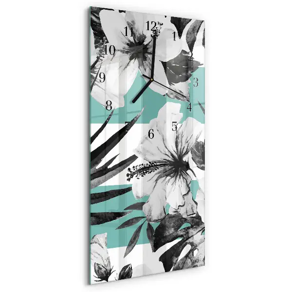 Verticale moderne glazen wandklok Inzet