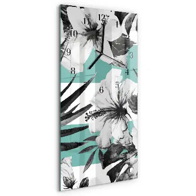 Verticale moderne glazen wandklok Inzet