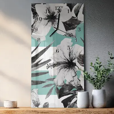 Verticale moderne glazen wandklok Inzet
