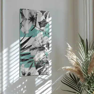 Verticale moderne glazen wandklok Inzet
