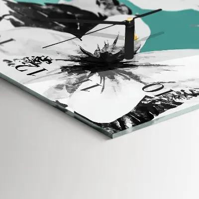 Verticale moderne glazen wandklok Inzet