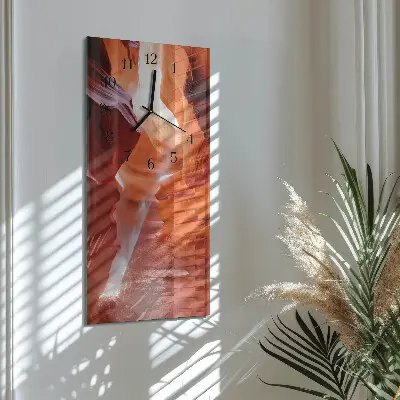 Verticale rechthoekige glazen wandklok Grot