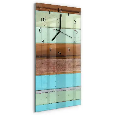 Verticale moderne glazen wandklok Bord