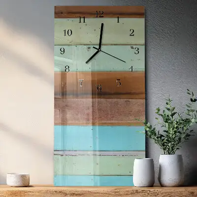 Verticale moderne glazen wandklok Bord