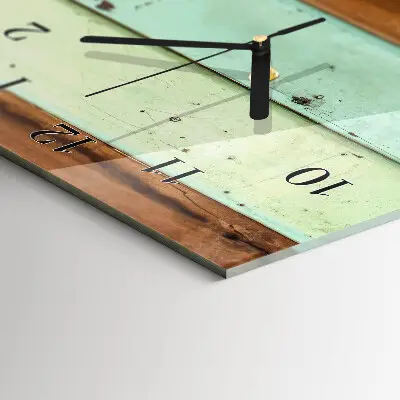 Verticale moderne glazen wandklok Bord