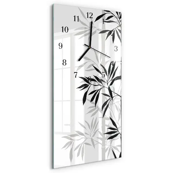 Verticale moderne glazen wandklok Bamboe