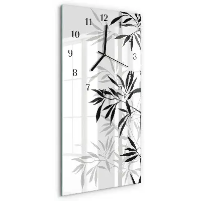 Verticale moderne glazen wandklok Bamboe