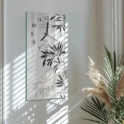 Verticale moderne glazen wandklok Bamboe