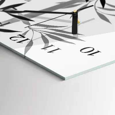 Verticale moderne glazen wandklok Bamboe