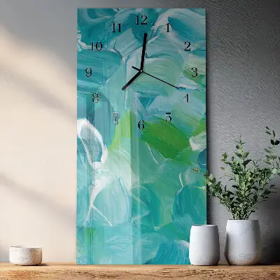 Verticale moderne glazen wandklok Golf