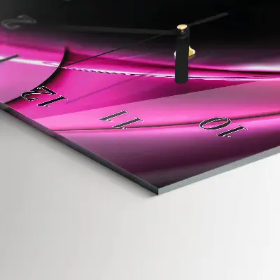 Verticale rechthoekige glazen wandklok Abstracte lijnen