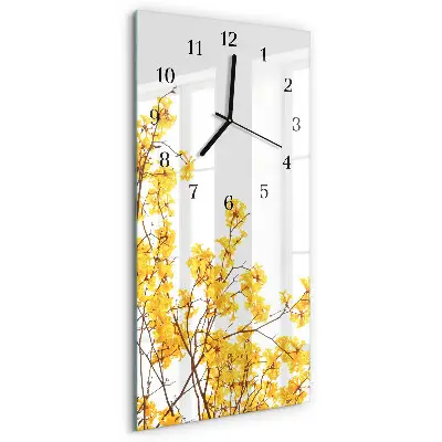 Verticale rechthoekige glazen wandklok Boom